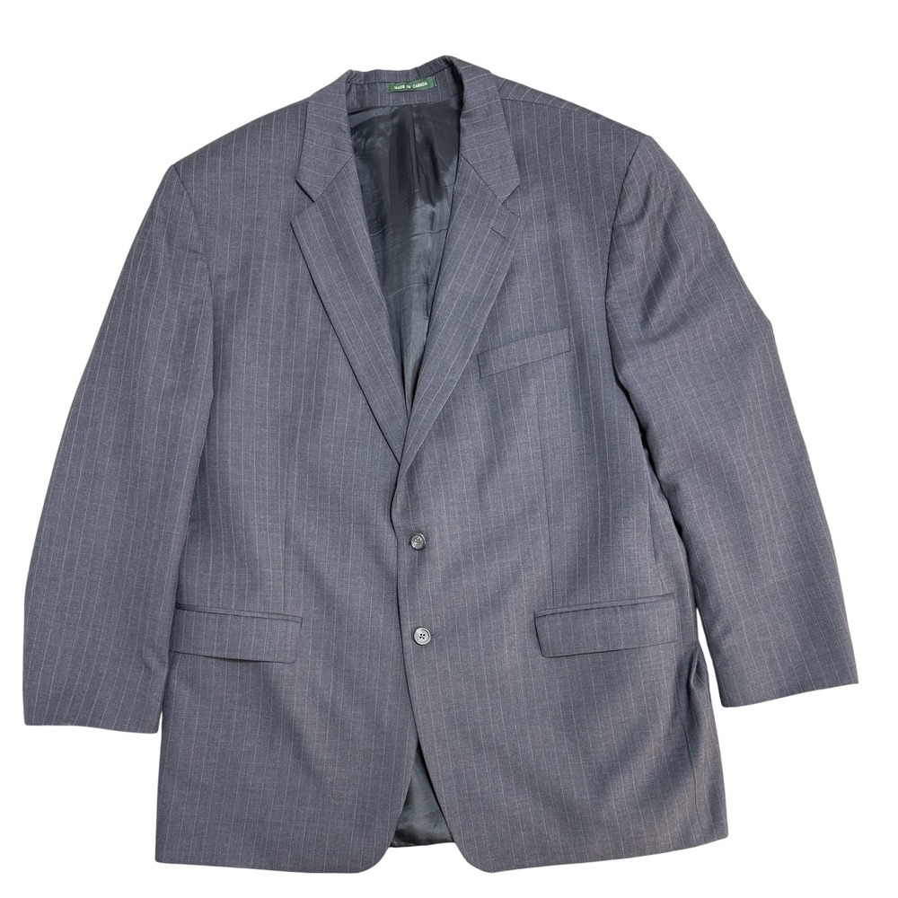 Lauren Ralph Lauren Blazer Mens 50L Gray Wool Pinstripe‎ Two Button Sport Coat